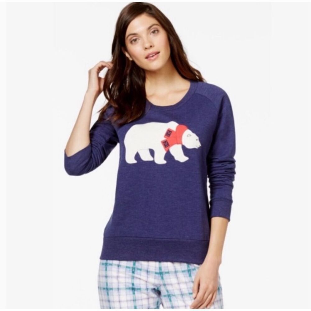 Womens Tommy Hilfiger Polar Bear Lounge Navy Blue Sweatshirt Sweater - Sz L